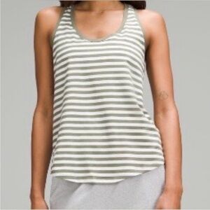 Lululemon Olive White Striped Tank S/M